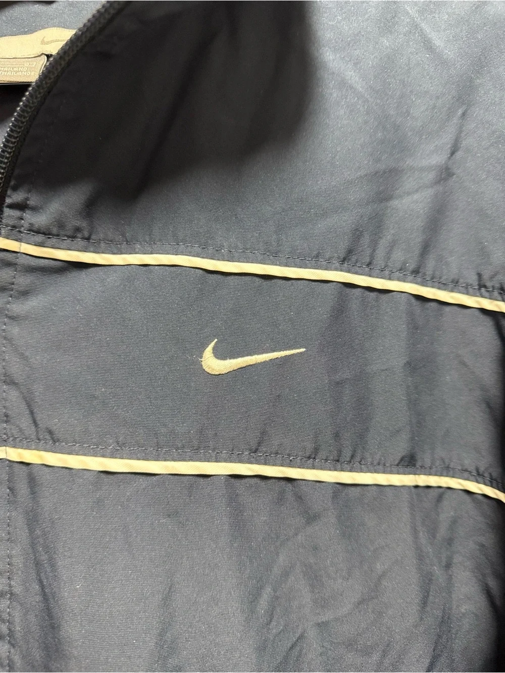 Nike Men's Navy Track Jacket with White Piping